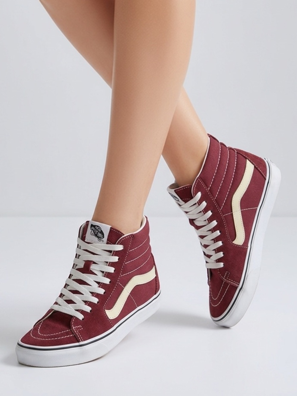 Vans Sk8-Hi Men's Size 5 woman’s 6.5 Burgundy High-Top Sneakers Casual Shoes‎